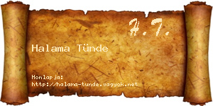 Halama Tünde névjegykártya